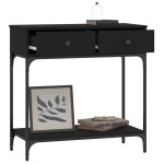 vidaXL Masă consolă, negru, 75x34,5x75 cm, lemn prelucrat