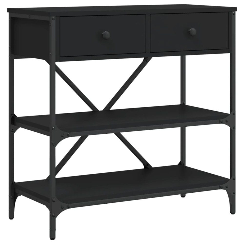 vidaXL Masă consolă, negru, 75x34,5x75 cm, lemn prelucrat