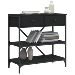 vidaXL Masă consolă, negru, 75x34,5x75 cm, lemn prelucrat