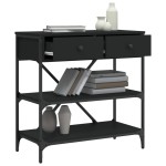 vidaXL Masă consolă, negru, 75x34,5x75 cm, lemn prelucrat