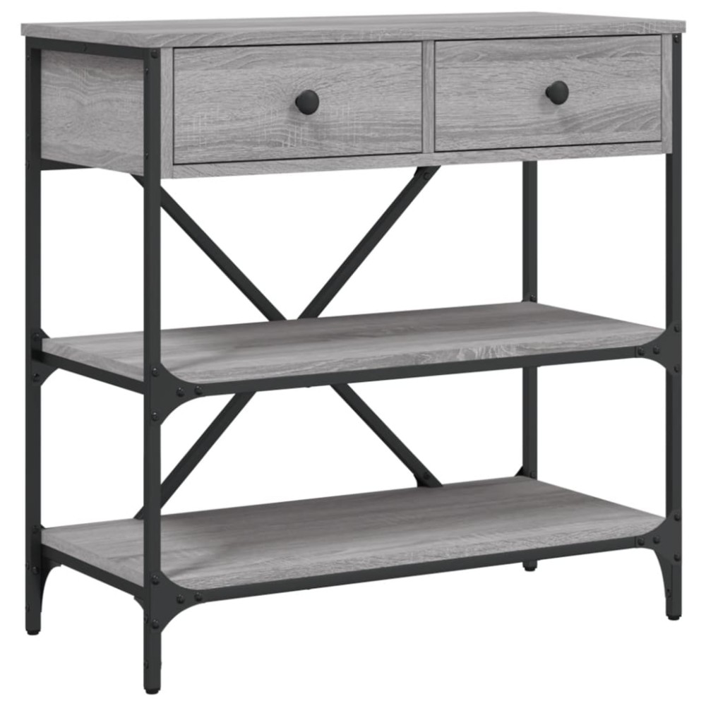 vidaXL Masă consolă, gri sonoma, 75x34,5x75 cm, lemn prelucrat