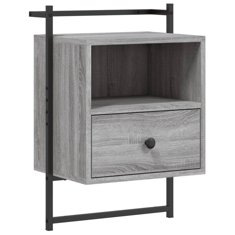 vidaXL Noptieră de perete, gri sonoma, 40x30x61 cm, lemn prelucrat