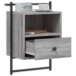 vidaXL Noptieră de perete, gri sonoma, 40x30x61 cm, lemn prelucrat vidaXL Noptieră de perete, gri sonoma, 40x30x61 cm, lemn prelucrat