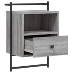 vidaXL Noptieră de perete, gri sonoma, 40x30x61 cm, lemn prelucrat vidaXL Noptieră de perete, gri sonoma, 40x30x61 cm, lemn prelucrat