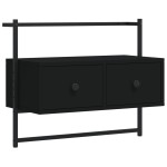 vidaXL Dulap TV montat pe perete, negru, 60,5x30x51 cm, lemn prelucrat