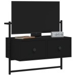 vidaXL Dulap TV montat pe perete, negru, 60,5x30x51 cm, lemn prelucrat