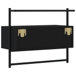 vidaXL Dulap TV montat pe perete, negru, 60,5x30x51 cm, lemn prelucrat