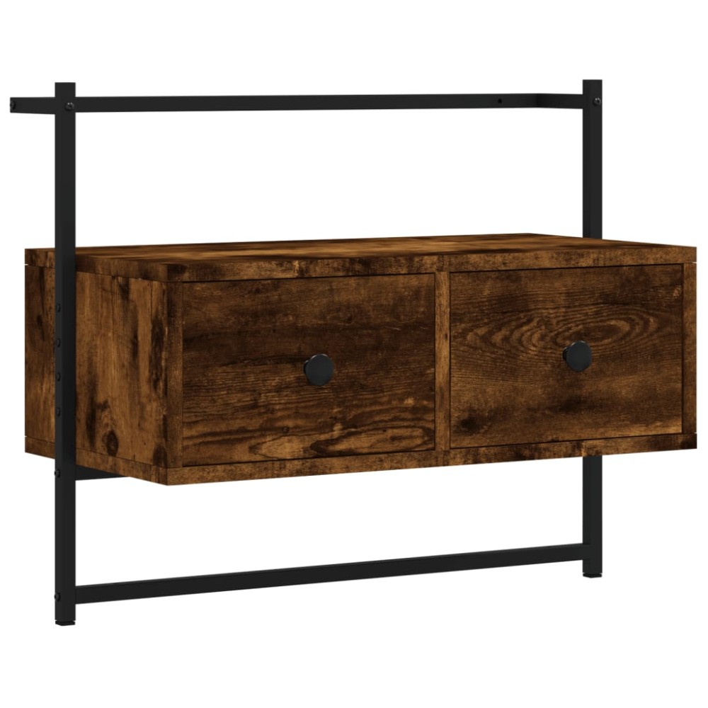 vidaXL Dulap TV montat pe perete, stejar fumuriu, 60,5x30x51 cm, lemn