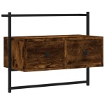 vidaXL Dulap TV montat pe perete, stejar fumuriu, 60,5x30x51 cm, lemn