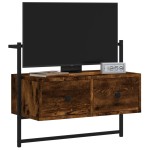vidaXL Dulap TV montat pe perete, stejar fumuriu, 60,5x30x51 cm, lemn