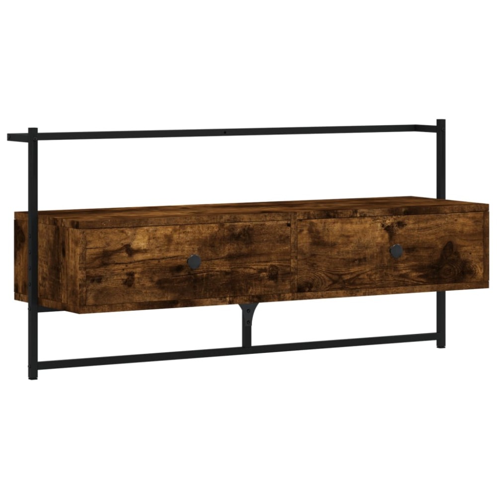 vidaXL Dulap TV montat pe perete, stejar fumuriu, 100,5x30x51 cm, lemn