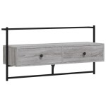 vidaXL Dulap TV montat pe perete, gri sonoma, 100,5x30x51 cm, lemn