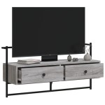 vidaXL Dulap TV montat pe perete, gri sonoma, 100,5x30x51 cm, lemn