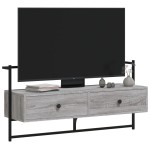 vidaXL Dulap TV montat pe perete, gri sonoma, 100,5x30x51 cm, lemn