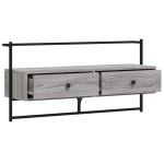 vidaXL Dulap TV montat pe perete, gri sonoma, 100,5x30x51 cm, lemn