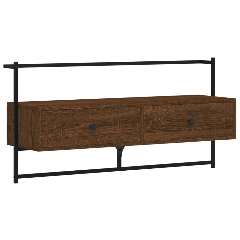 vidaXL Dulap TV montat pe perete, stejar maro, 100,5x30x51 cm, lemn