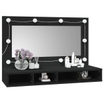 vidaXL Dulap cu oglindă și LED, negru, 90x31,5x62 cm vidaXL Dulap cu oglindă și LED, negru, 90x31,5x62 cm