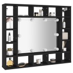vidaXL Dulap cu oglindă cu LED, negru, 91x15x76,5 cm vidaXL Dulap cu oglindă cu LED, negru, 91x15x76,5 cm