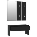 vidaXL Set de mobilier pentru hol, negru, lemn prelucrat