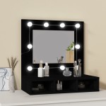 vidaXL Dulap cu oglindă și LED, negru, 60x31,5x62 cm vidaXL Dulap cu oglindă și LED, negru, 60x31,5x62 cm