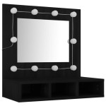vidaXL Dulap cu oglindă și LED, negru, 60x31,5x62 cm vidaXL Dulap cu oglindă și LED, negru, 60x31,5x62 cm