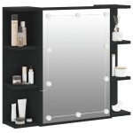 vidaXL Dulap cu oglindă și LED, negru, 70x16,5x60 cm vidaXL Dulap cu oglindă și LED, negru, 70x16,5x60 cm
