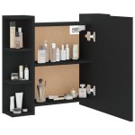 vidaXL Dulap cu oglindă și LED, negru, 70x16,5x60 cm vidaXL Dulap cu oglindă și LED, negru, 70x16,5x60 cm
