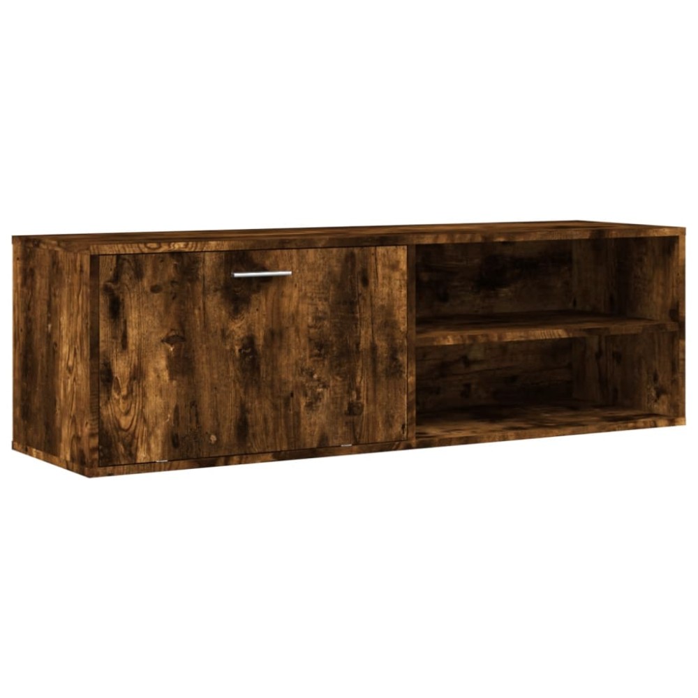 vidaXL Comodă TV, stejar fumuriu, 120x34x37 cm, lemn compozit