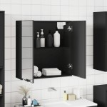 vidaXL Dulap baie cu oglindă negru 64x20x67 cm lemn compozit vidaXL Dulap baie cu oglindă negru 64x20x67 cm lemn compozit