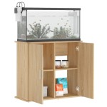 vidaXL Suport acvariu, stejar sonoma, 81x36x73 cm, lemn prelucrat