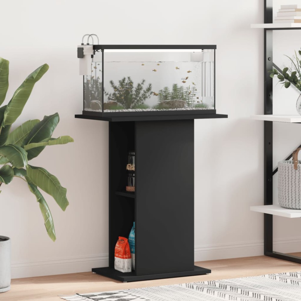 vidaXL Suport pentru acvariu, negru, 60,5x36x72,5 cm, lemn prelucrat