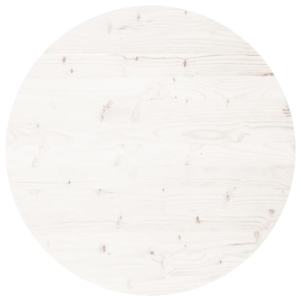 vidaXL Blat de masă rotund, alb, Ø70x3 cm, lemn masiv de pin