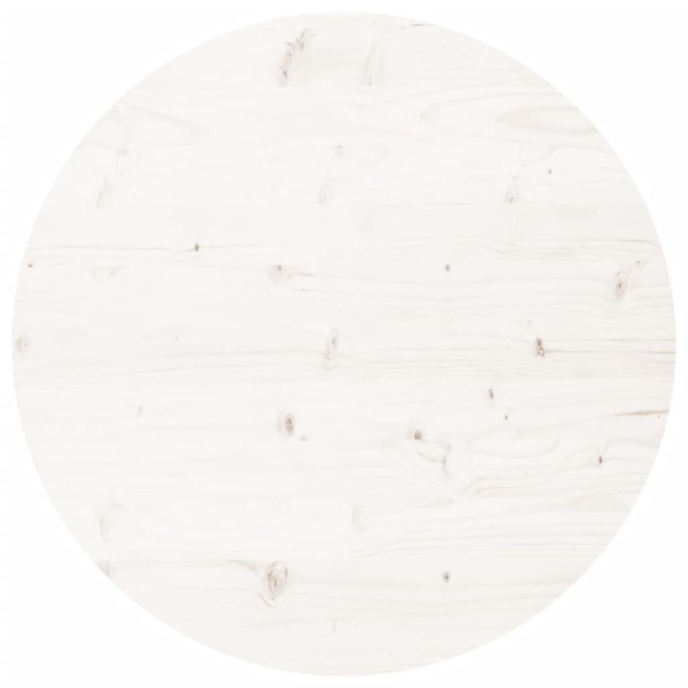 vidaXL Blat de masă rotund, alb, Ø90x3 cm, lemn masiv de pin