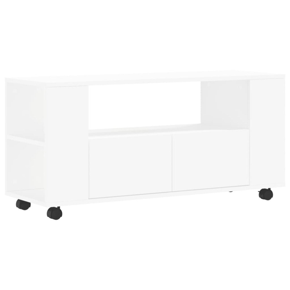 vidaXL Comodă TV, alb, 102x34,5x43 cm, lemn prelucrat