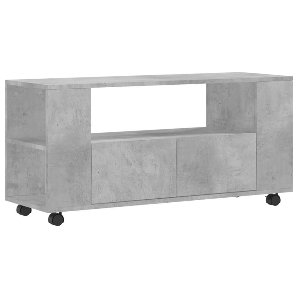 vidaXL Comodă TV, gri beton, 102x34,5x43 cm, lemn prelucrat