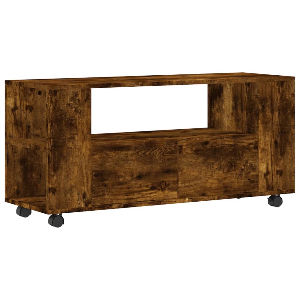 vidaXL Comodă TV, stejar fumuriu, 102x34,5x43 cm, lemn prelucrat