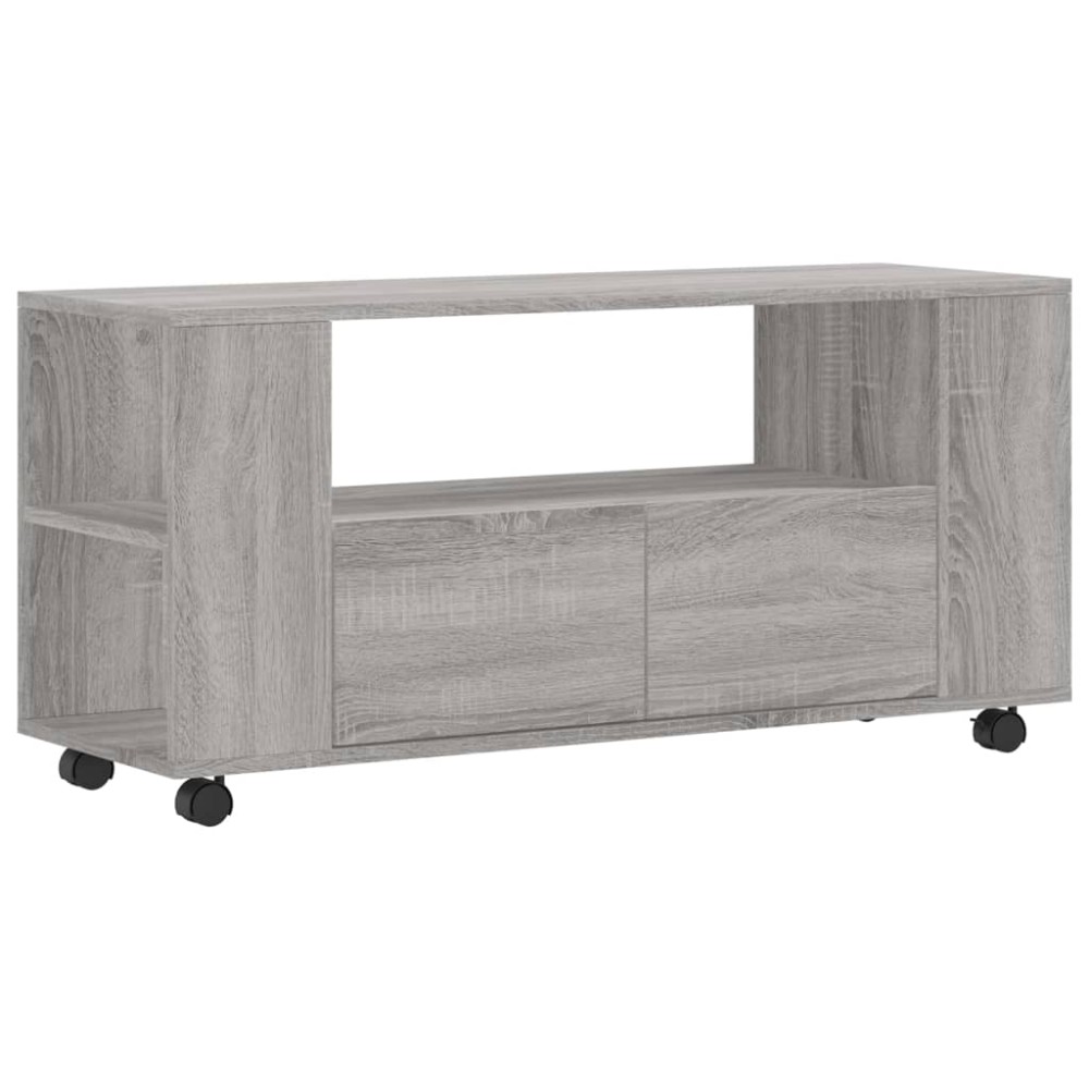 vidaXL Comodă TV, gri sonoma, 102x34,5x43 cm, lemn prelucrat