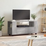 vidaXL Comodă TV, gri sonoma, 102x34,5x43 cm, lemn prelucrat vidaXL Comodă TV, gri sonoma, 102x34,5x43 cm, lemn prelucrat