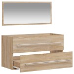 vidaXL Dulap de baie cu oglindă, stejar sonoma, lemn prelucrat vidaXL Dulap de baie cu oglindă, stejar sonoma, lemn prelucrat