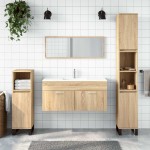 vidaXL Dulap de baie cu oglindă, stejar sonoma, lemn prelucrat vidaXL Dulap de baie cu oglindă, stejar sonoma, lemn prelucrat