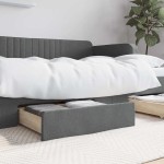 vidaXL Sertare de pat 2 buc, gri închis, lemn prelucrat și textil vidaXL Sertare de pat 2 buc, gri închis, lemn prelucrat și textil