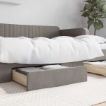 vidaXL Sertare de pat 2 buc, gri taupe, lemn prelucrat și textil vidaXL Sertare de pat 2 buc, gri taupe, lemn prelucrat și textil