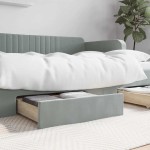 vidaXL Sertare de pat 2 buc, gri deschis, lemn prelucrat și textil vidaXL Sertare de pat 2 buc, gri deschis, lemn prelucrat și textil