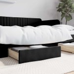 vidaXL Sertare de pat 2 buc, negru, lemn prelucrat și piele ecologică vidaXL Sertare de pat 2 buc, negru, lemn prelucrat și piele ecologică