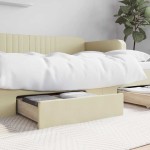 vidaXL Sertare de pat 2 buc, crem, lemn prelucrat și piele ecologică vidaXL Sertare de pat 2 buc, crem, lemn prelucrat și piele ecologică