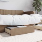 vidaXL Sertare de pat, 2 buc, capucino, lemn prelucrat/piele ecologică vidaXL Sertare de pat, 2 buc, capucino, lemn prelucrat/piele ecologică