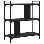 vidaXL Bibliotecă cu 3 niveluri, negru, 76x32x88 cm, lemn prelucrat vidaXL Bibliotecă cu 3 niveluri, negru, 76x32x88 cm, lemn prelucrat