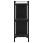 vidaXL Bibliotecă cu 3 niveluri, negru, 76x32x88 cm, lemn prelucrat vidaXL Bibliotecă cu 3 niveluri, negru, 76x32x88 cm, lemn prelucrat