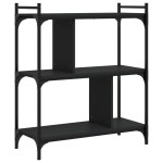 vidaXL Bibliotecă cu 3 niveluri, negru, 76x32x88 cm, lemn prelucrat vidaXL Bibliotecă cu 3 niveluri, negru, 76x32x88 cm, lemn prelucrat