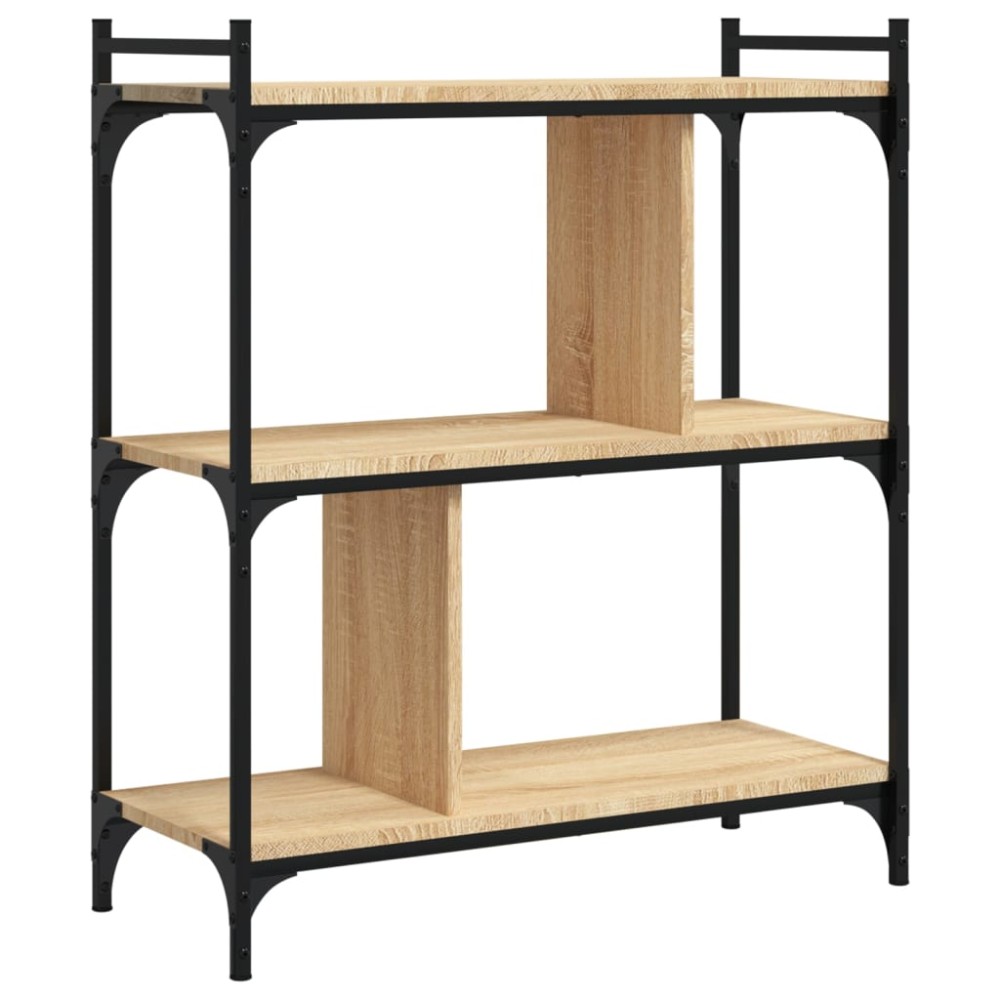 vidaXL Bibliotecă cu 3 niveluri, stejar sonoma, 76x32x88 cm, lemn